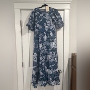 NWT Sheridan French maxi dress with pockets and beaded neck